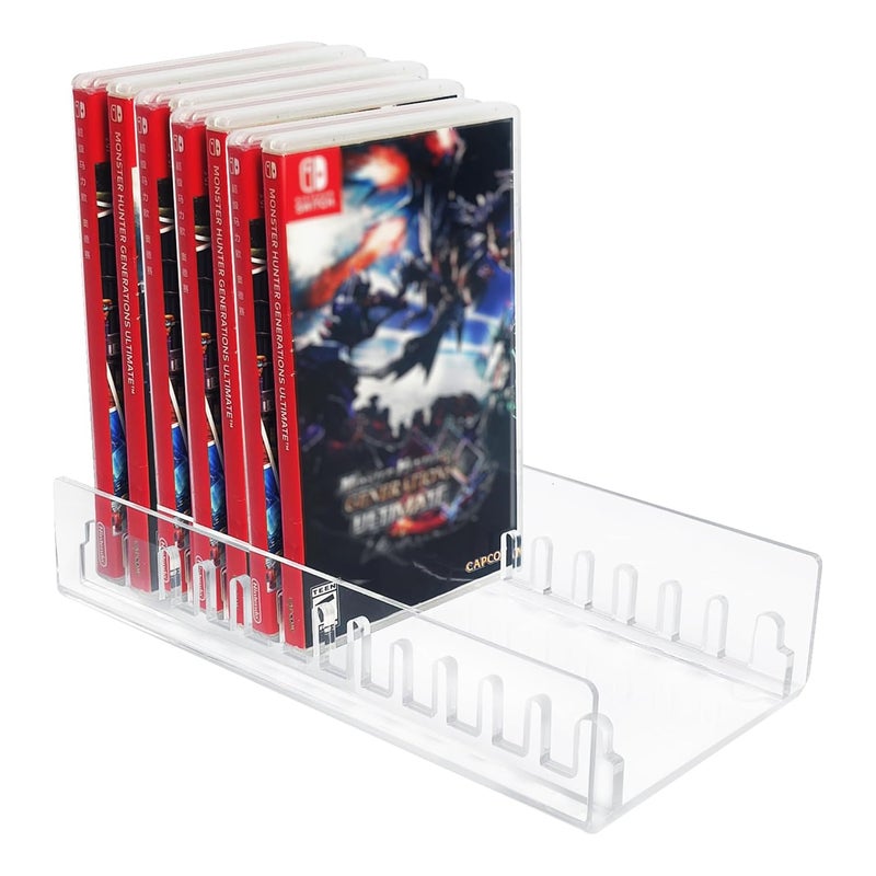 MINLI Clear Acrylic Nintendo Switch Game Case Holder & Storage - Organizer Stand for 12 Games, Protective Display Shelf （1pcs） - Image 1